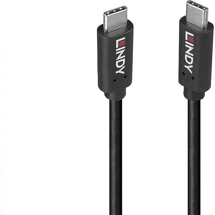 Kabllo USB 3.2 Type C Lindy, 1.5m, 20Gbps, 100W PD, gri - 1