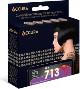 Patronë boje Accura AC-E 713, zëvendësuese për Epson T0713, 14 ml, magenta