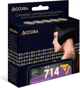 Patronë boje Accura AC-E 714, për Epson T0714, 14ml, e verdhë