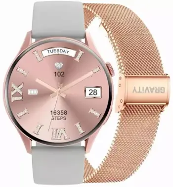 Smartwatch Gravity GT5-5, me rrip dhe byzylyk, rose gold