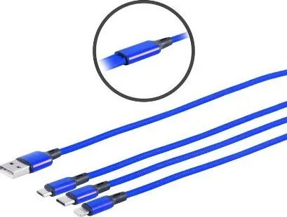 Kabllo USB Microconnect MC-USBA-3WAY, USB 3.2 Gen 1, 1.2 m, e zezë - 1