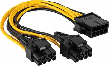 Kabllo interne PCI-E Akyga AK-CA-81, 8 pin në 2x 6+2 pin, zezë verdhë