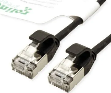 Kabllo rrjeti Roline Patch Cable, Cat6a U/FTP, 0.15m, e zezë - 1