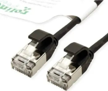 Kabllo rrjeti Roline Patch Cable, Cat6a U/FTP, 0.15m, e zezë