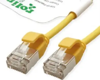 Kabllo rrjeti Roline Patch Cable Cat6a, 0.15m, U/FTP, e verdhë