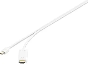 Kabllo adapter Mini DisplayPort në HDMI Renkforce RF-3697532, 0.5 m, kontakte të veshura me ar, e bardhë