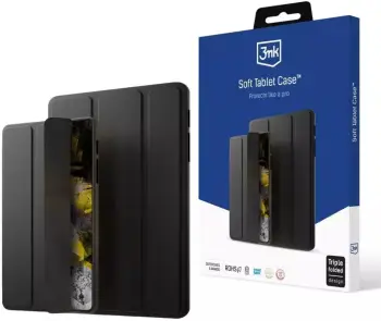 Mbulesë tablet 3mk Soft, Samsung Galaxy Tab S10 Lite, palosje trefishe, funksion Wake Sleep, e zezë
