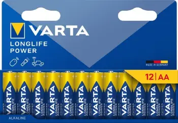 Bateri alkaline Varta Longlife Power AA, 1.5V, paketim 12 copë