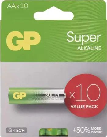 Bateri alkaline GP Super AA LR6, 1.5V, paketë 10 copë