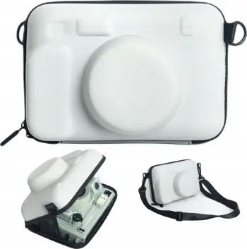 Çantë mbrojtëse LOVE INSTANT për Fujifilm Instax Wide 400, material PU, me rrip, gri