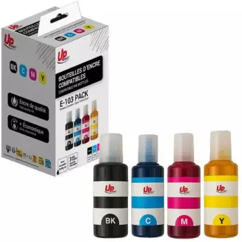 Set bojë printeri UPrint E-103, 4x65ml, kompatibil Epson 103 EcoTank, shumëngjyrësh