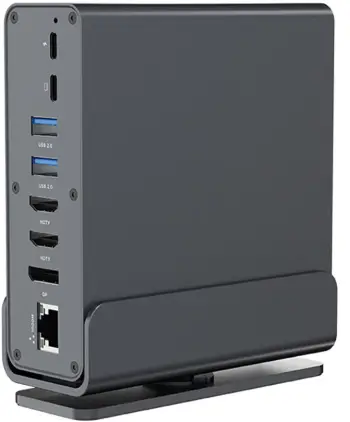 Docking station Gembird Cablexpert a-CF-COMBO15-01, USB-C, HDMI DP 1GbE, gri e errët