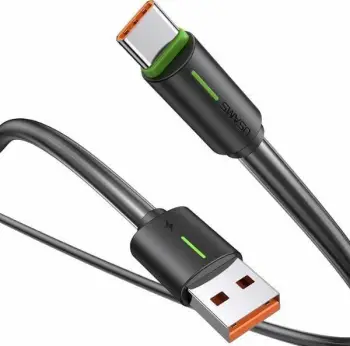 Kabllo USB Usams Yu Series, USB A në USB C, 1m, 3A, e zezë