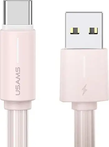 Kabllo USB Usams YU Series, USB C në USB C, 1m, USB 3.0, rozë