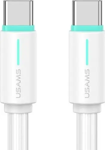 Kabllo USB C në USB C Usams YU Series SJ734, 1m, 60W, e bardhë