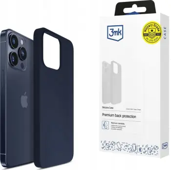 Mbulesë silikoni 3mk për Apple iPhone 15 Pro Max, me mikrofibër, blu e errët