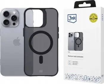 Këllëf 3mk Smoke MagCase për Apple iPhone 16 Pro Max, kompatibil me MagSafe, gjysmë i tejdukshëm