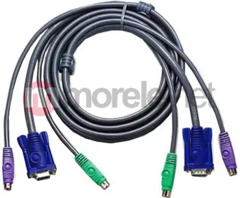 Kabllo KVM ATEN 2L-5003P/C, PS/2 HD-15, 3m, gri
