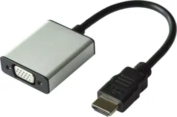Adaptues video audio VALUE HDMI në VGA, 15 cm, me audio 3.5 mm, argjendtë e zezë
