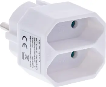 Adapter prizë InLine, 1x Shuko në 2x prizë Euro, i bardhë