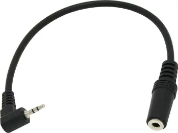 Adapter audio Bolt AE32, Jack 2.5mm këndor në 3.5mm, kabllo 11cm, i zi