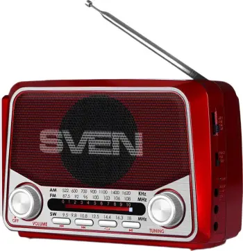 Radio portative SVEN SRP-525, 3W, FM AM SW USB microSD, e kuqe