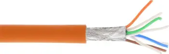 Kabllo rrjeti InLine Patch Cable Cat.6A, S FTP, 100m, portokalli
