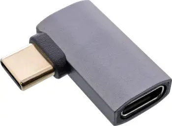 Adapter USB4 InLine USB C, 240W, kënd djathtas majtas, alumini gri