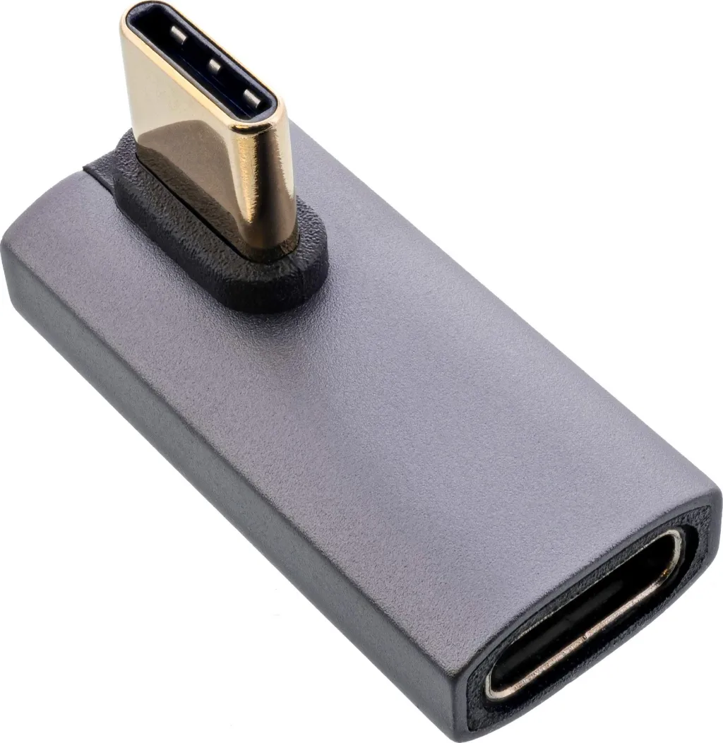 Adaptor USB4 InLine USB C vertikal majtas djathtas, 40 Gbit/s, gri - 1