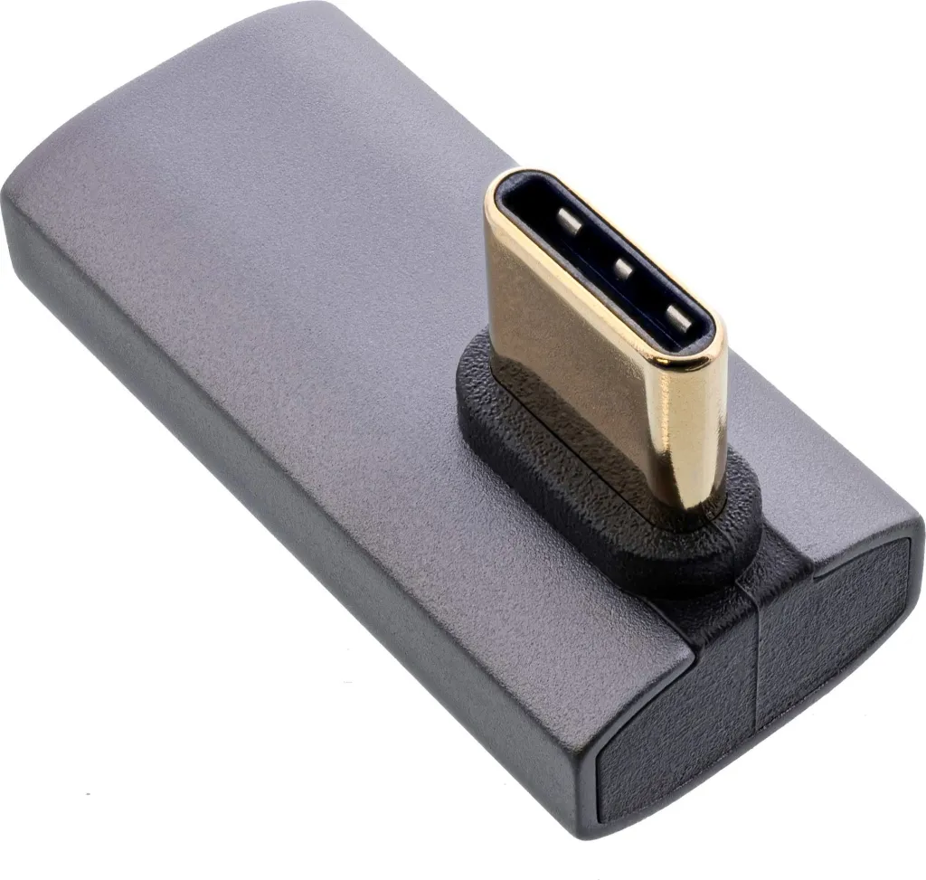 Adaptor USB4 InLine USB C vertikal majtas djathtas, 40 Gbit/s, gri - 2