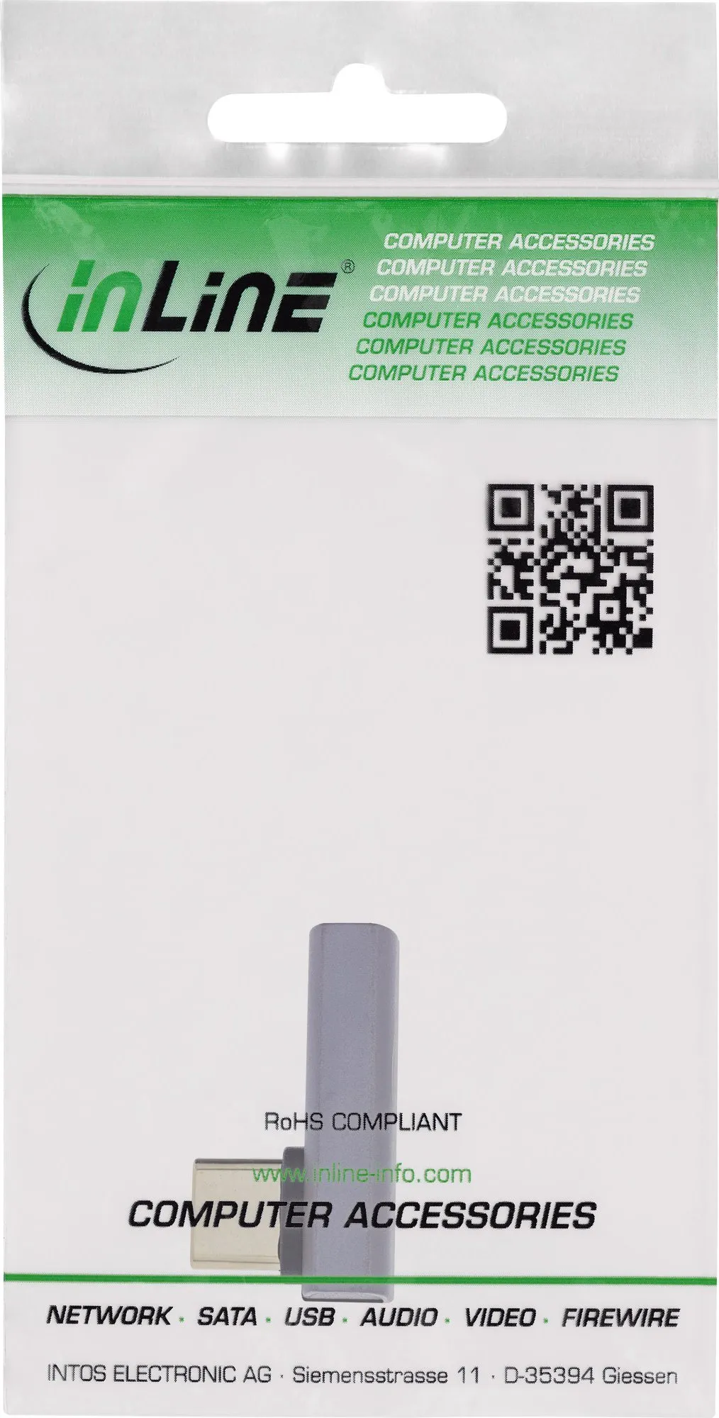 Adaptor USB4 InLine USB C vertikal majtas djathtas, 40 Gbit/s, gri - 3