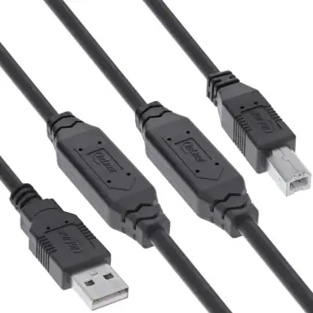 Kabllo aktive USB InLine USB 2.0, USB A në USB B, 12.5m, e zezë
