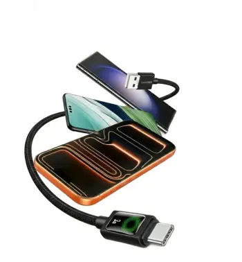 Kabllo karikimi USAMS U92, USB A në USB C, 18W, 1.2m, e zezë