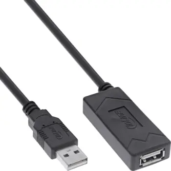 Kabllo zgjatues USB InLine, USB 2.0 aktiv, 10m, i zi