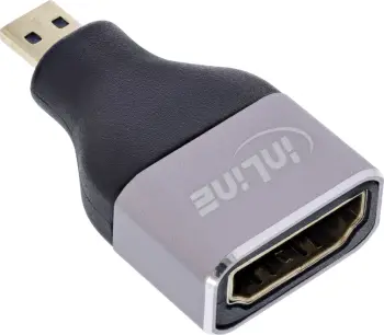 Adapter HDMI InLine, HDMI A femër në Micro HDMI D mashkull, 8K UHD, i zi