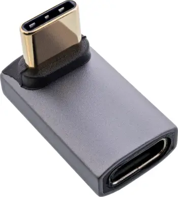 Adapter USB InLine USB4, USB C kënd lart poshtë, alumin, gri