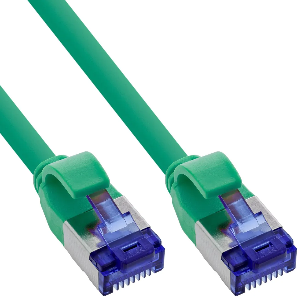 Kabllo rrjeti InLine Patch Cable Slim, Cat.6A S/FTP, 0.3m, e gjelbër - 1