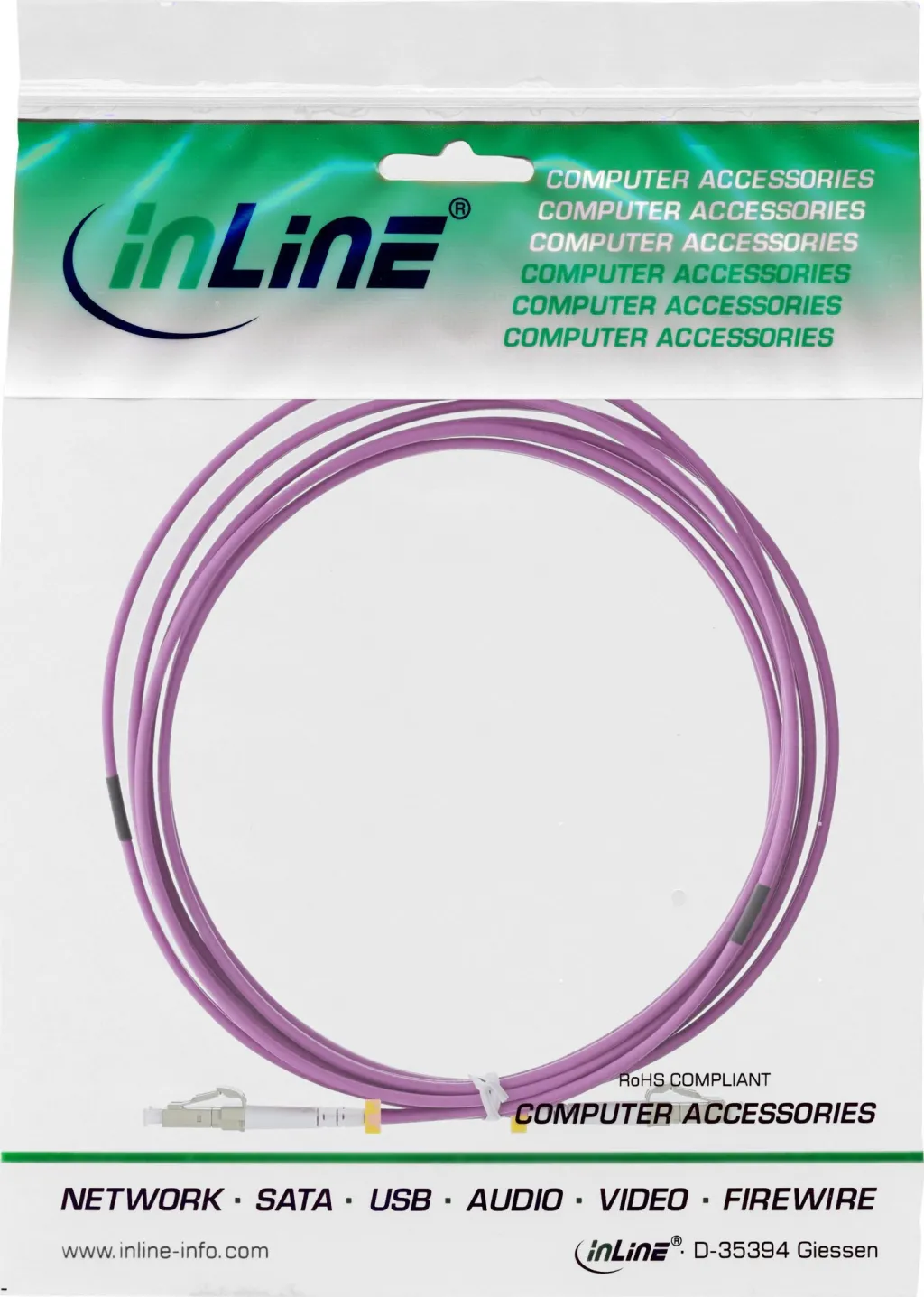 Kabllo optike InLine LWL Duplex LC LC, OM4 50/125, 30m, vjollcë - 2