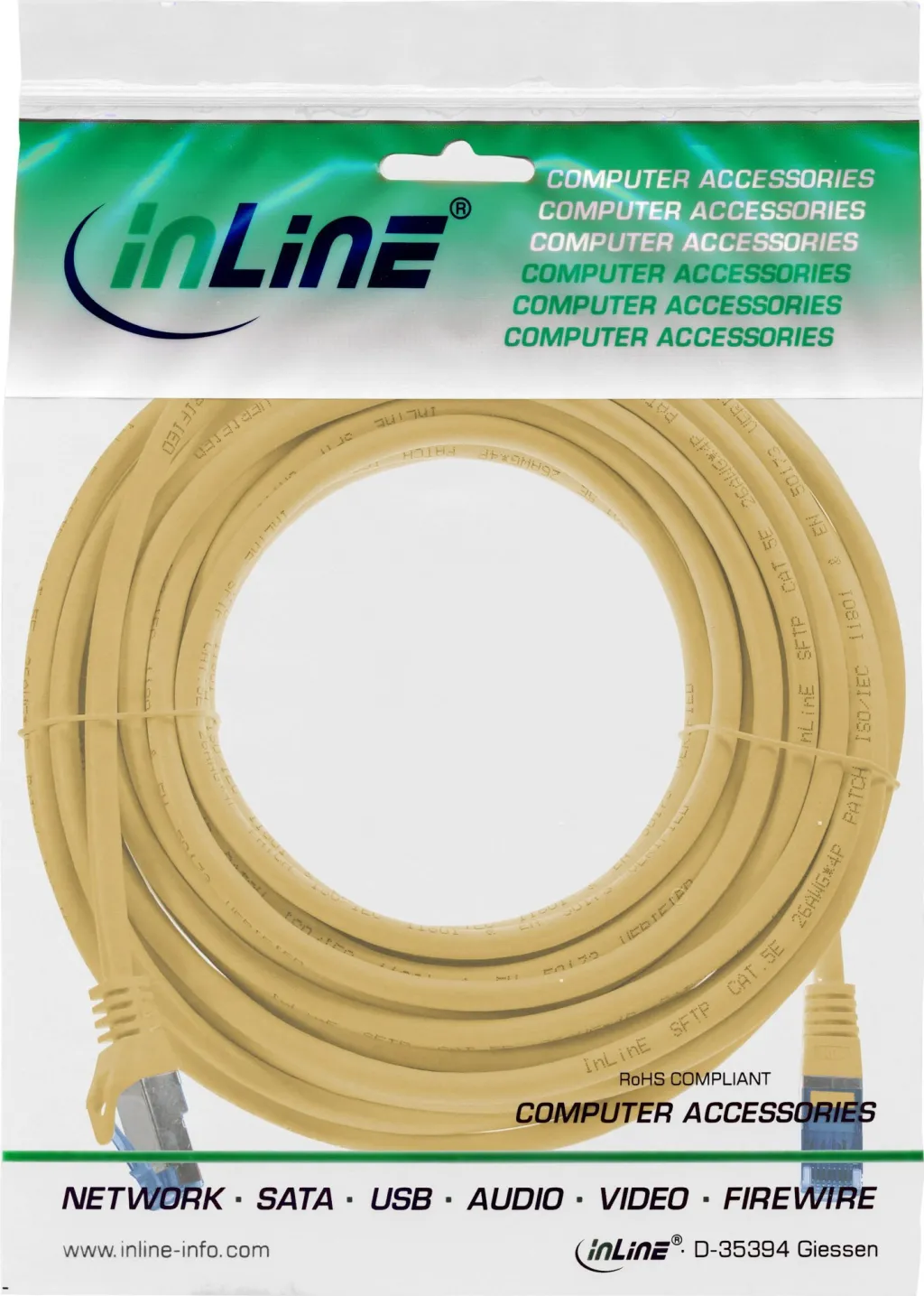 Kabllo rrjeti InLine Cat.6A, S FTP, 10m, e verdhë - 3