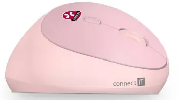 Maush vertikal ergonomik CONNECT IT FOR HEALTH LADIES, pa tela, 1600 DPI, rozë
