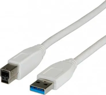 Kabllo USB 3.0 A në B, për printer, e bardhë - 1