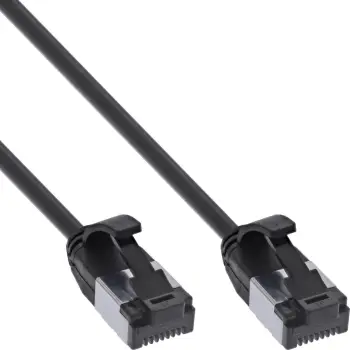Kabllo rrjeti InLine Patch Slim, Cat.8.1, 0.25m, e zezë