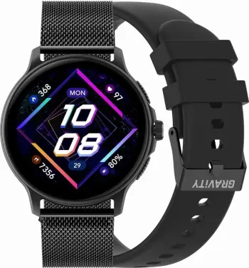 Ora e mençur Gravity GT12 1, ekran 1.43" AMOLED, Bluetooth 5.3, e zezë