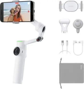 Stabilizues për telefon Insta360 Flow 2 Pro Creator Bundle, 360°, ndjekje automatike, gri