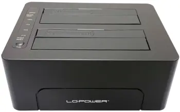 Docking station për HDD SSD LC-Power LC-DOCK-C-V2, USB-C, 5 Gb/s, i zi