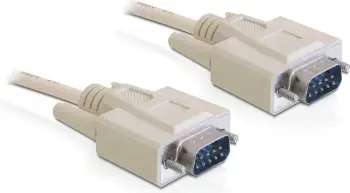 Kabllo serial DeLOCK 82980, DB9 mashkull në DB9 mashkull, 1 m, bezhë