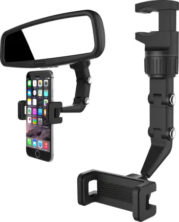 Mbajtës rrotullues për telefon për veturë, 360°, universal, i zi