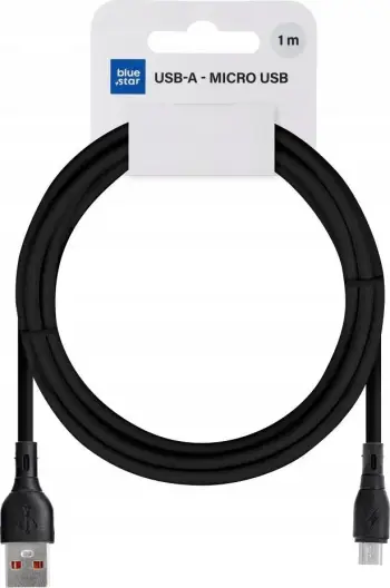 Kabllo karikimi Blue Star Eco PJ68-23-2, USB A në Micro USB, 2A, 1m, e zezë