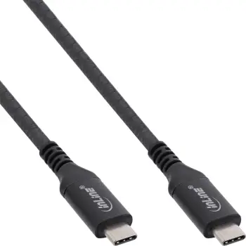 Kabllo USB4 InLine, USB C në USB C, 40Gb/s, 1.5m, e zezë