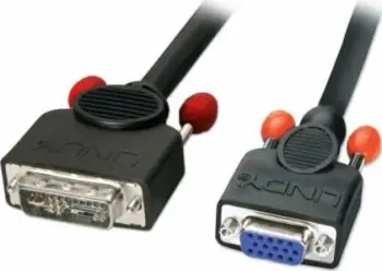 Kabllo video Lindy DVI A në VGA, 5m, i zi